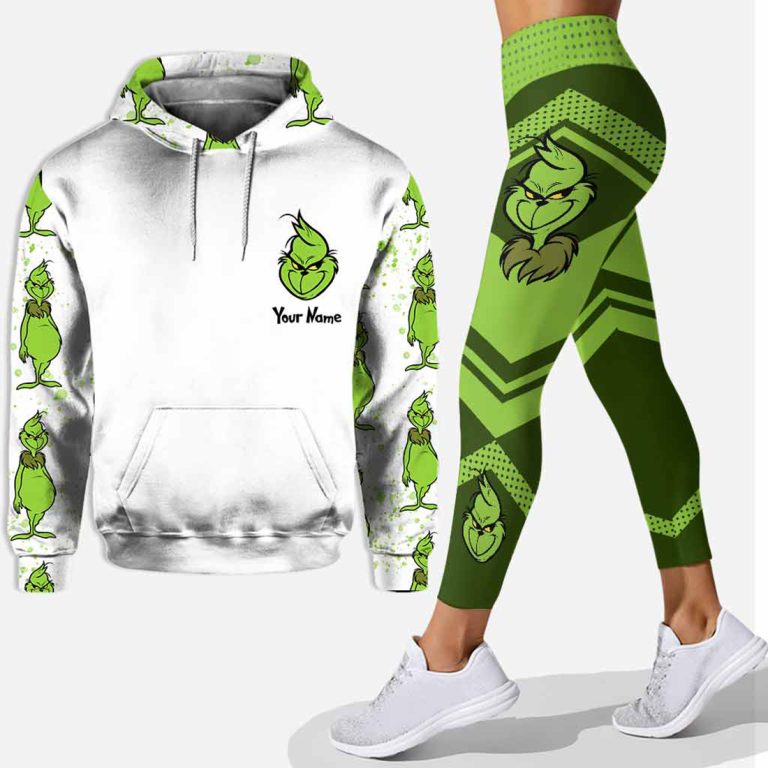 Grinch Rock paper scissors throat punch I win personalized hoodie and leggings