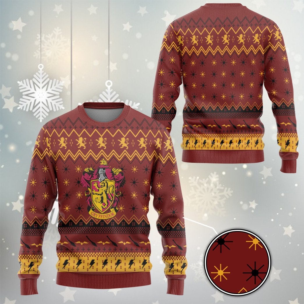 [100K SOLD] Harry Potter Gryffindor holiday ugly christmas custom ugly sweater – Saleoff 071221