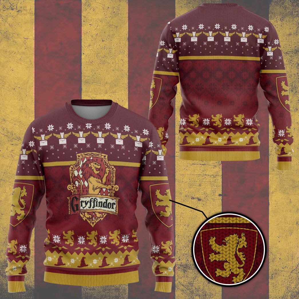 [100K SOLD] Harry Potter Gryffindor ugly christmas ver 1 custom ugly sweater – Saleoff 071221