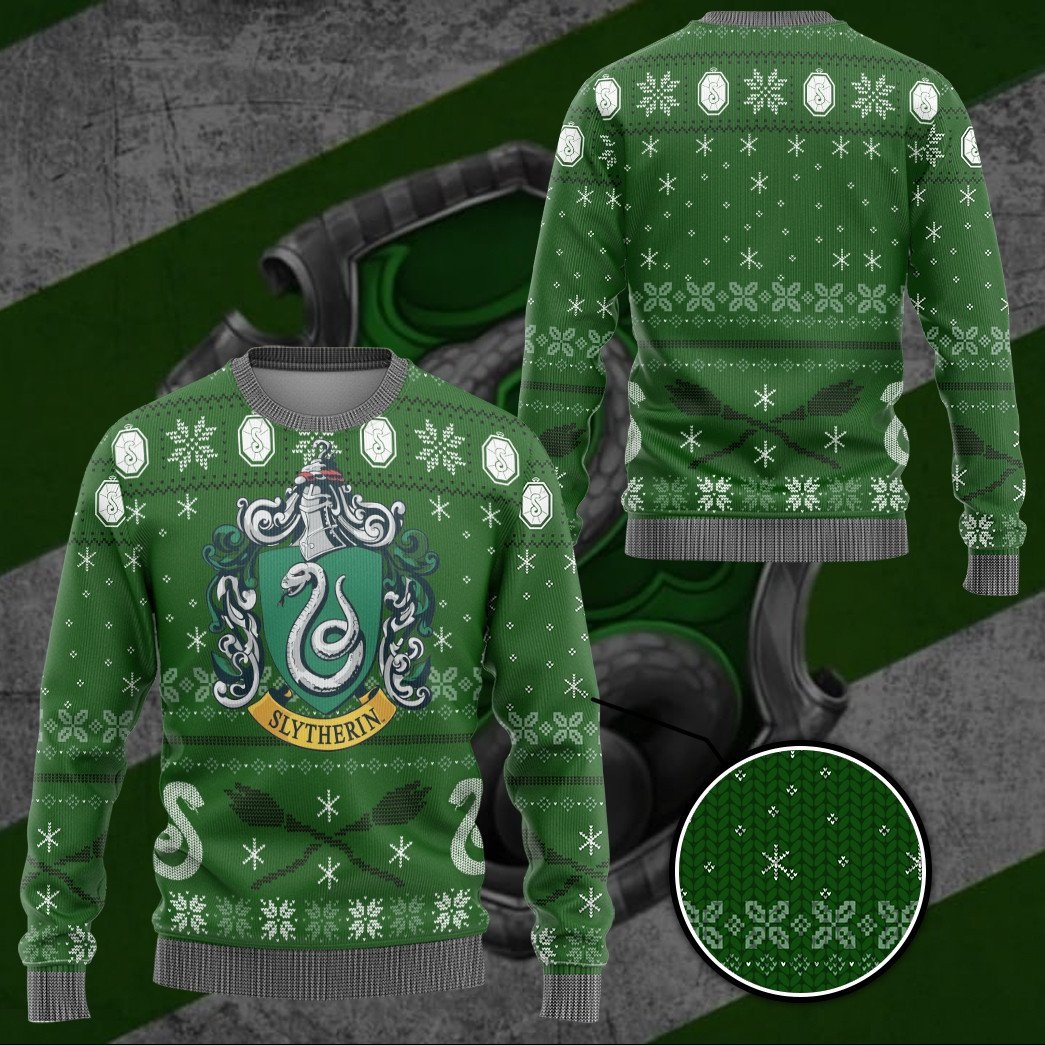 Harry Potter Slytherin ugly christmas ver 2 custom ugly sweater