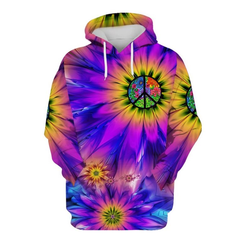 Hippie sunflower 3d hoodie and zip hoodie