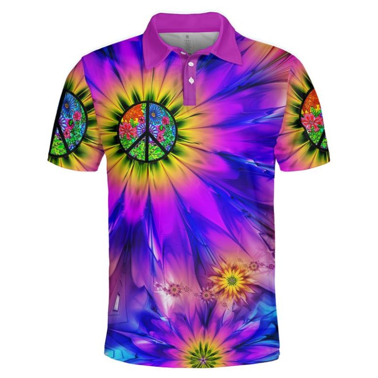 Hippie sunflower 3d polo shirt