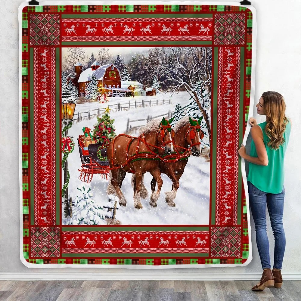 Horse Christmas Sofa Throw Blanket – Saleoff 141221