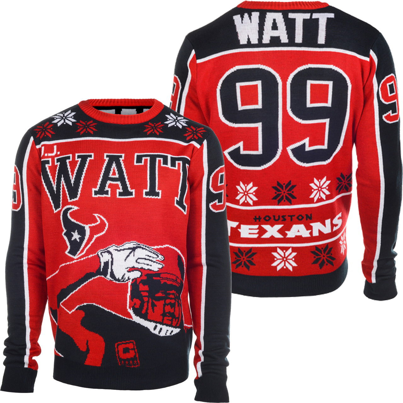 JJ Watt #99 Houston Texans NFL Player Ugly Sweater