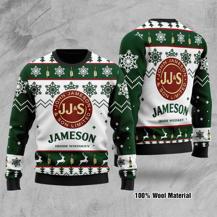 Jameson Irish whiskey christmas wool sweater