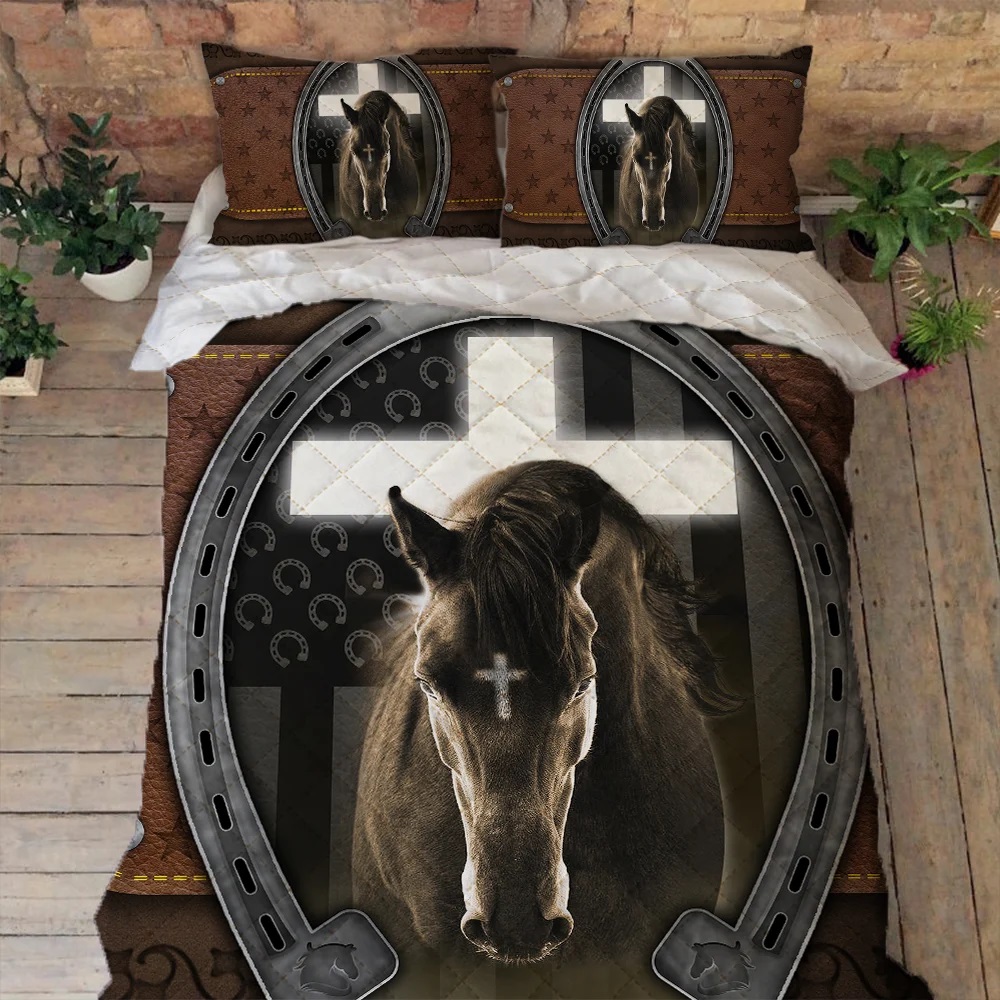 Jesus And Black Horse Quilt Bedding Set – Saleoff 141221