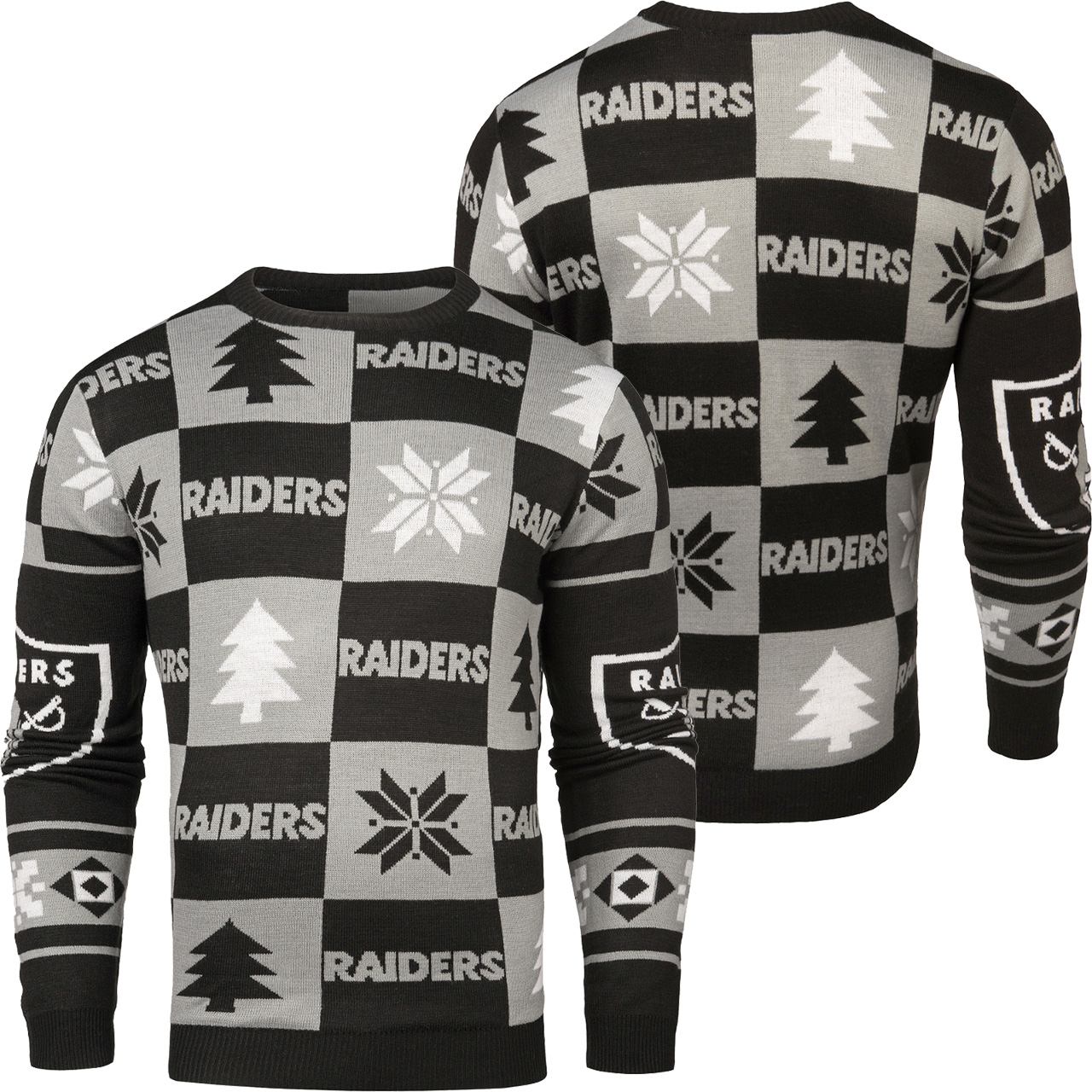 [ AWESOME ] Las Vegas Raiders Patches NFL Ugly Sweater – Saleoff 081221