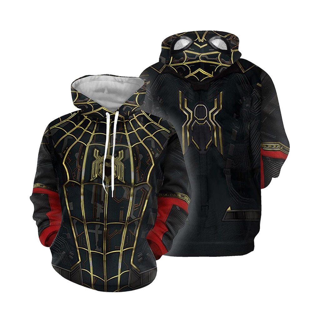 Marvel Spider man black 3d hoodie and t-shirt