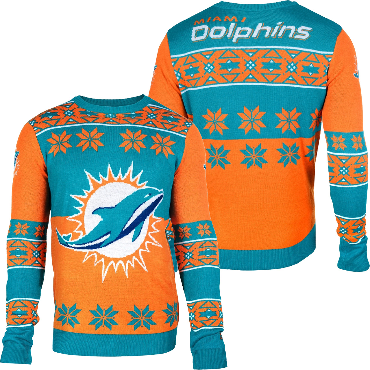 [ COOL ] Miami Dolphins Big Logo NFL Ugly Sweater – Saleoff 061221