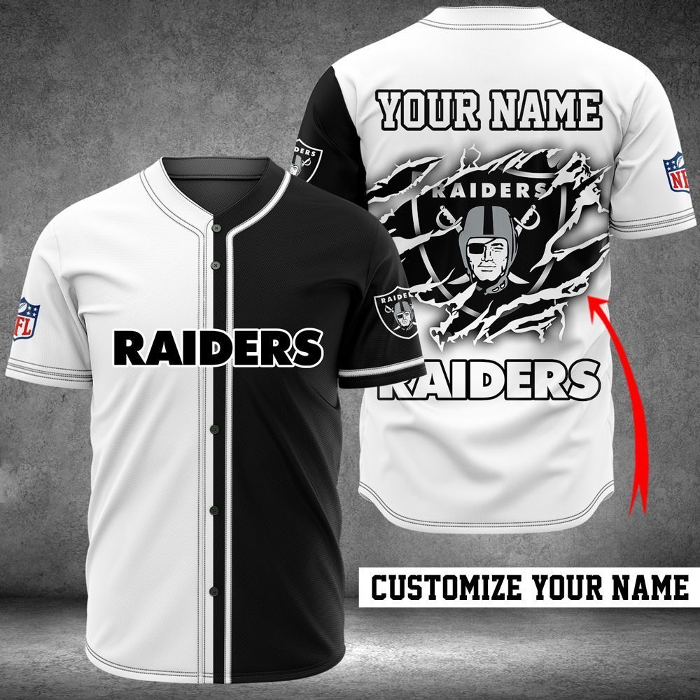 NFL Las Vegas Raiders custom name and number baseball jersey shirt