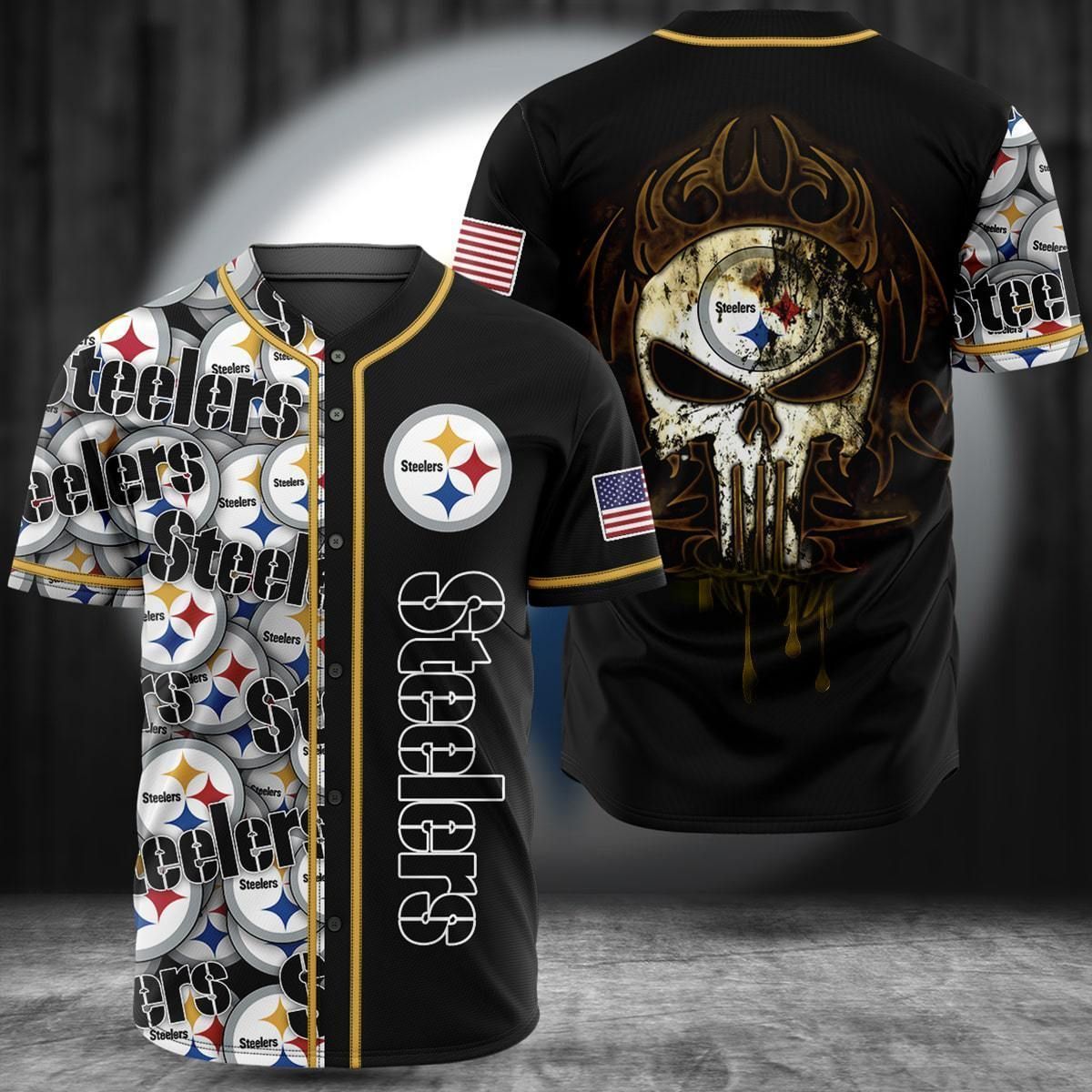 NFL Pittsburgh Steelers baseball jersey shirt