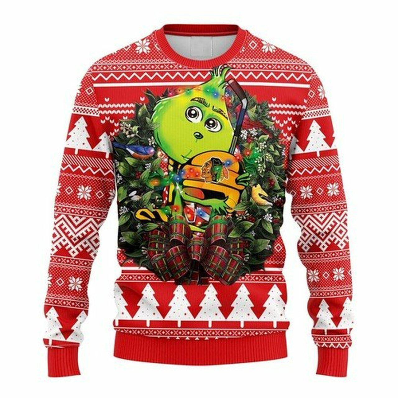 [ COOL ] NHL Chicago Blackhawks Grinch hug ugly christmas sweater – Saleoff 271221
