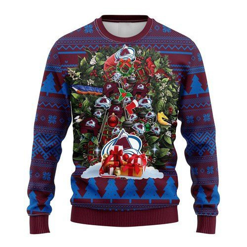 NHL Colorado Avalanche christmas tree ugly sweater