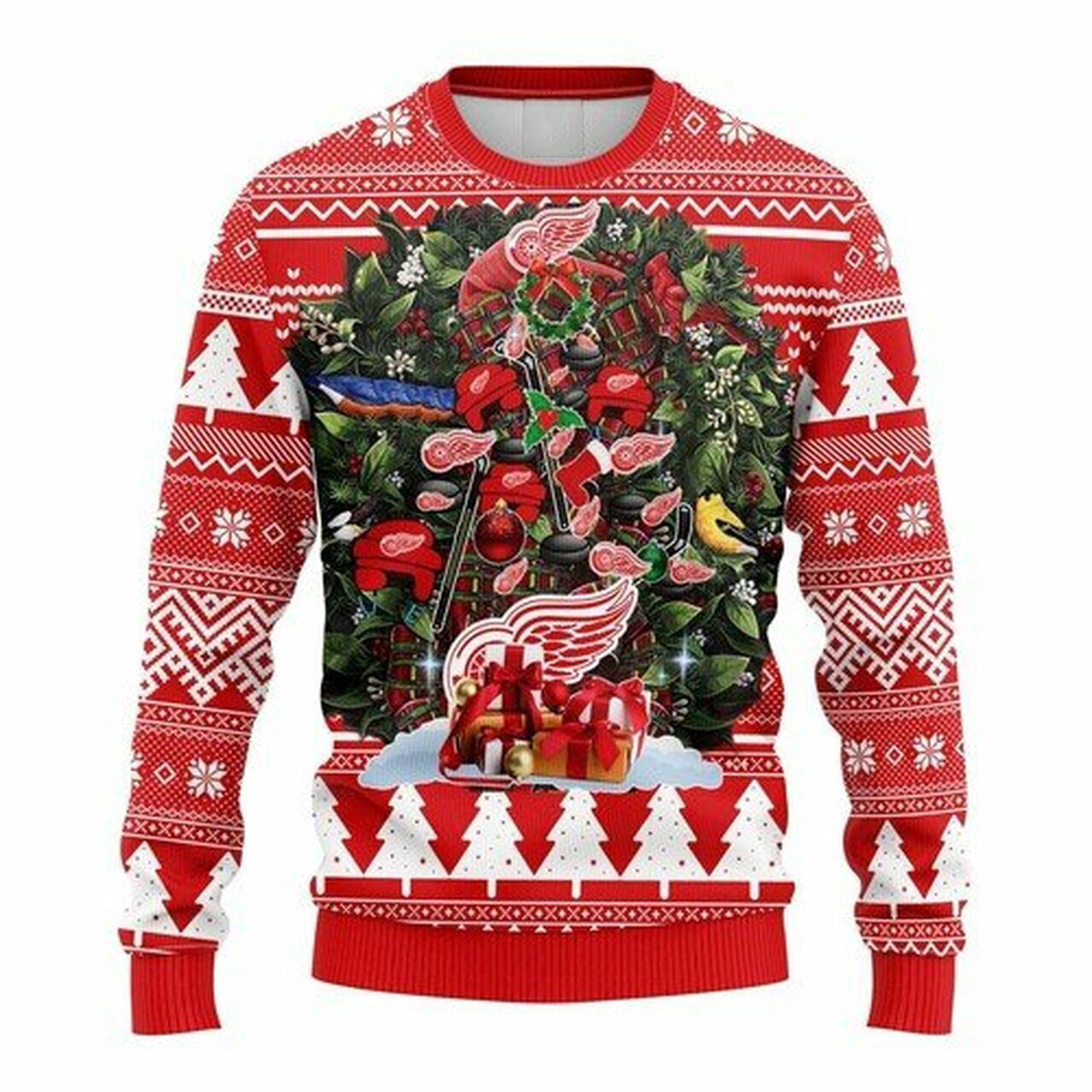 [ COOL ] NHL Detroit Red Wings christmas tree ugly sweater – Saleoff 281221