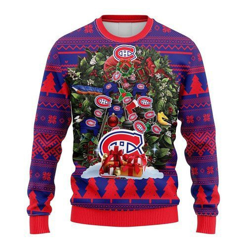 NHL Montreal Canadiens christmas tree ugly sweater