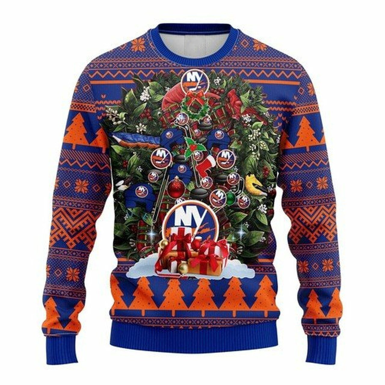NHL New York Islanders christmas tree ugly sweater