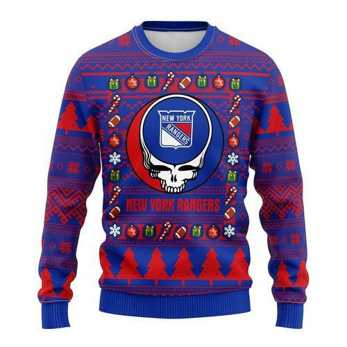 [ COOL ] NHL New York Rangers Grateful Dead ugly christmas sweater – Saleoff 281221