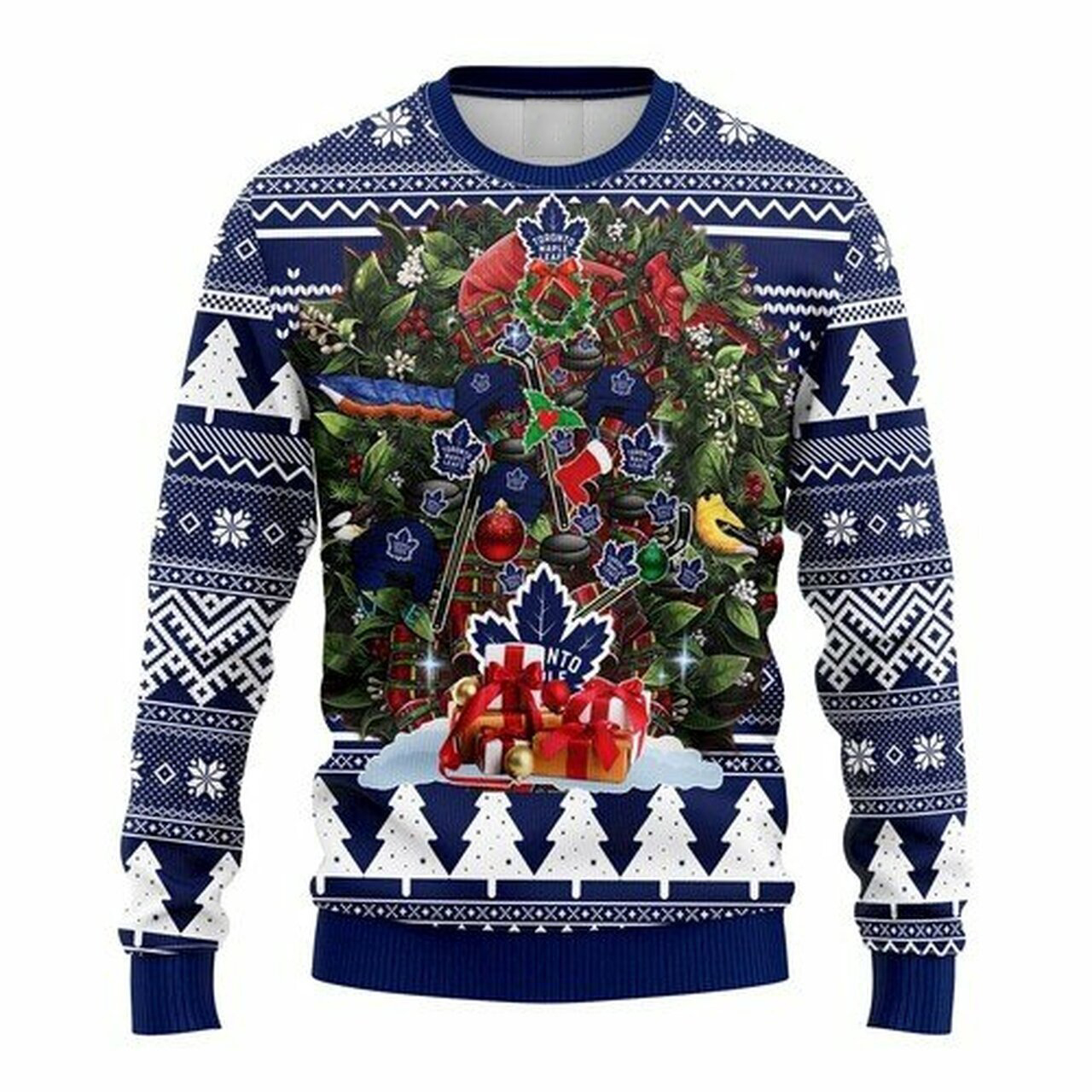 NHL Toronto Maple Leafs christmas tree ugly sweater