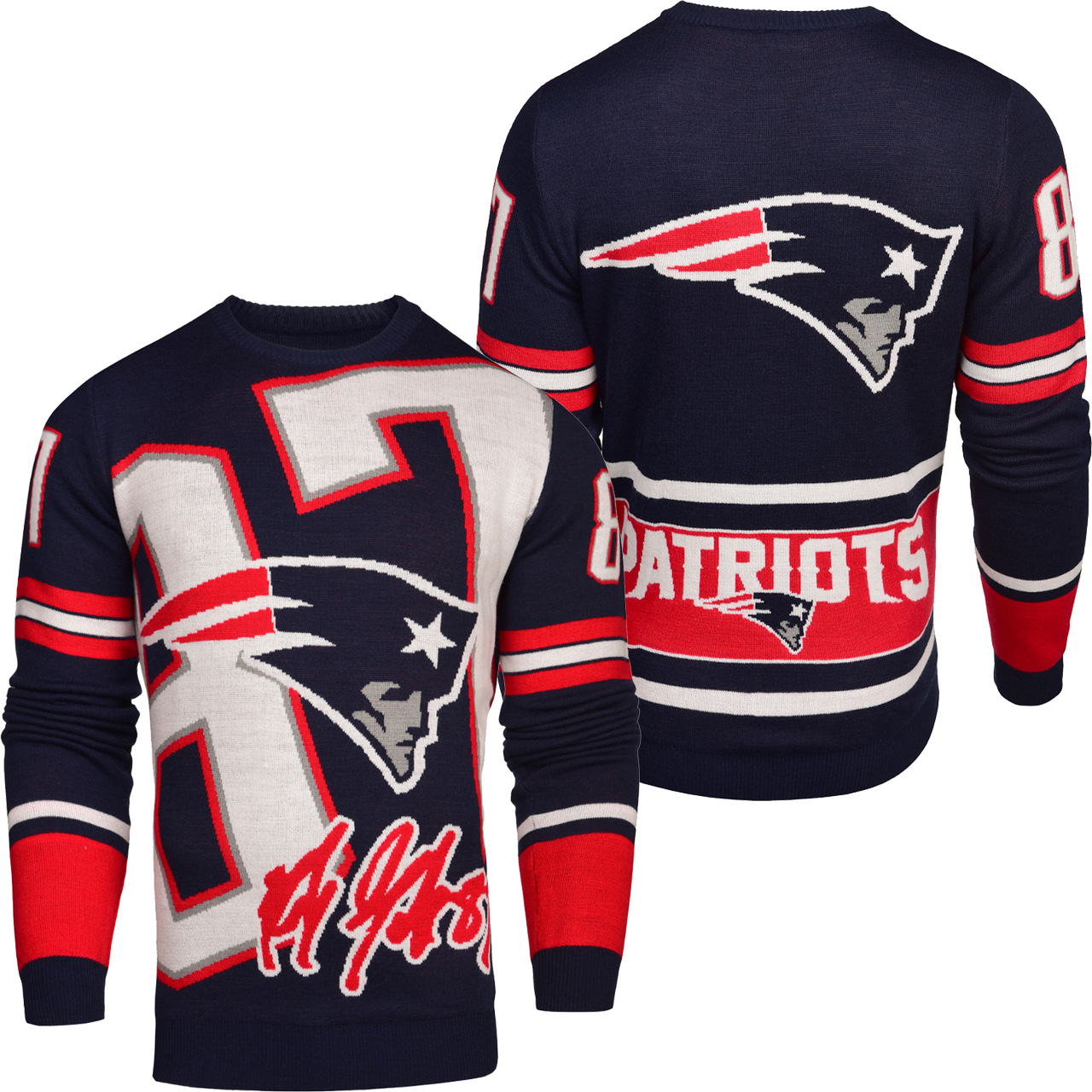 [ AWESOME ] Rob Gronkowski #87 New England Patriots NFL Loud Player Sweater – Saleoff 081221