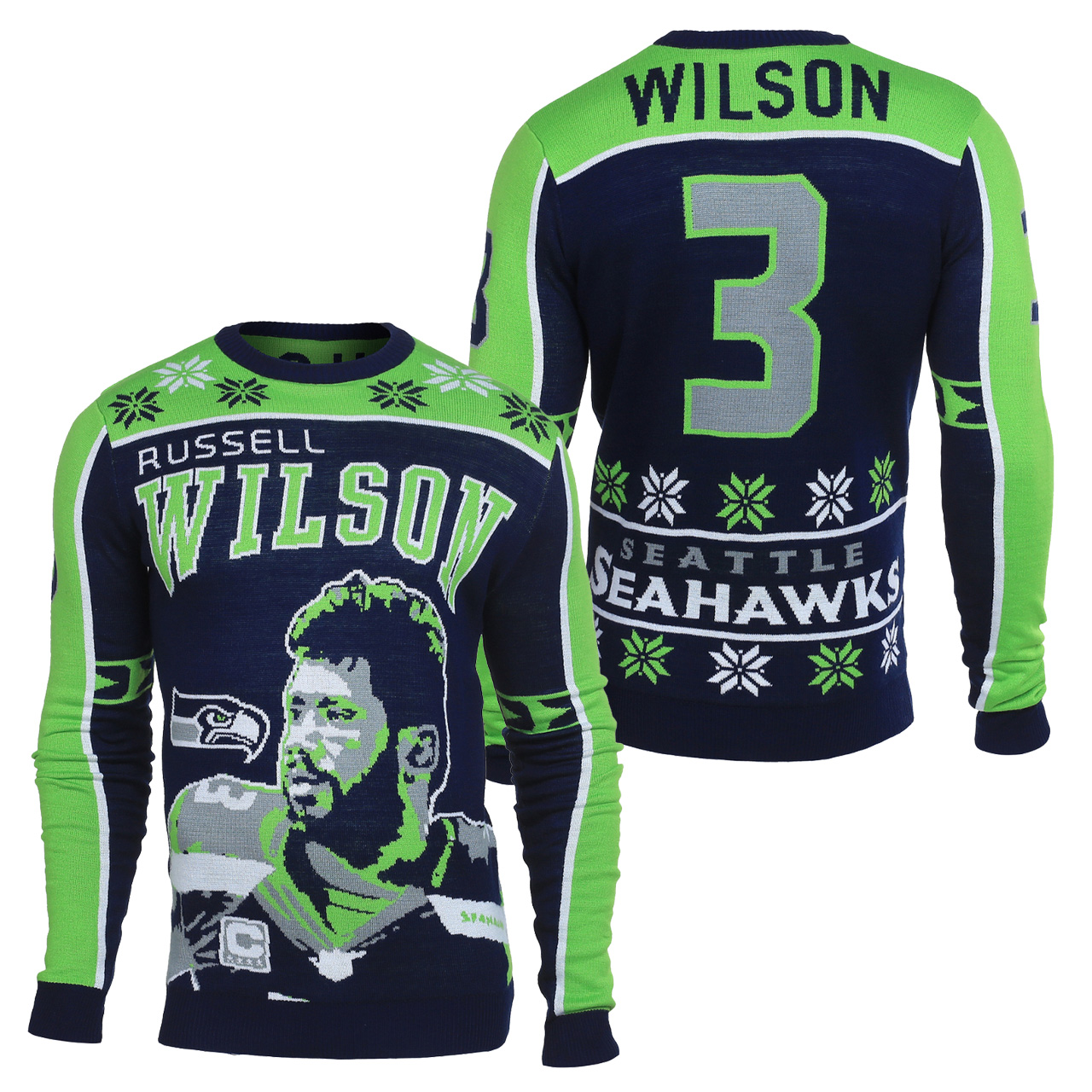 Russell Wilson #3 Seattle Seahawks NFL Player Ugly Sweater