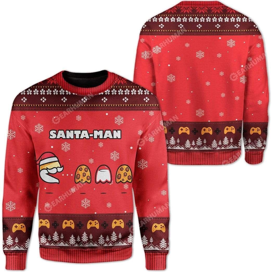 [ COOL ] Santa-man Santa Pac-man ugly christmas sweater – Saleoff 091221