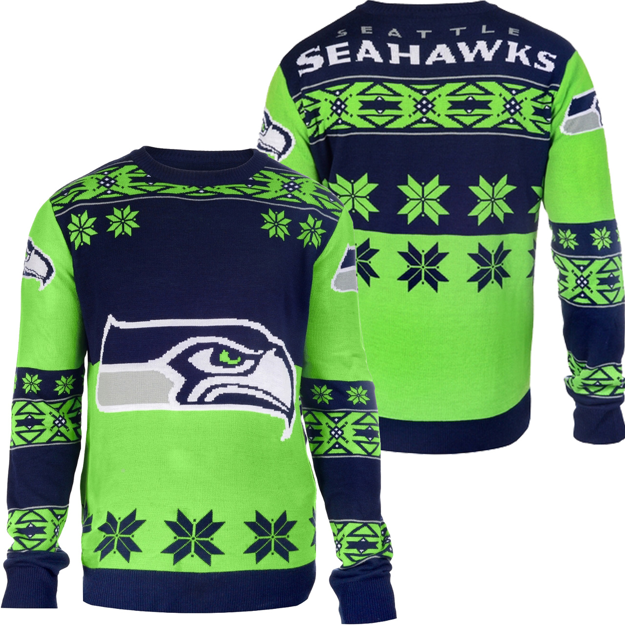 [ COOL ] Seattle Seahawks Big Logo NFL Ugly Sweater – Saleoff 061221