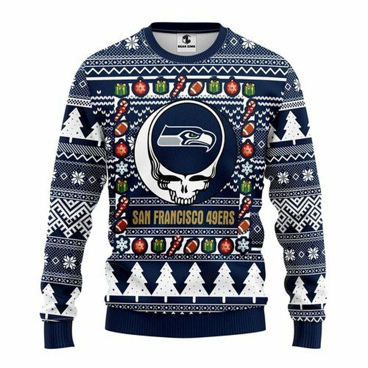 NFL Seattle Seahawks Grateful Dead ugly christmas sweater