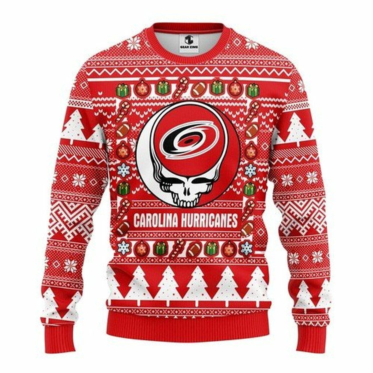 NHL Carolina Hurricanes Grateful Dead ugly christmas sweater
