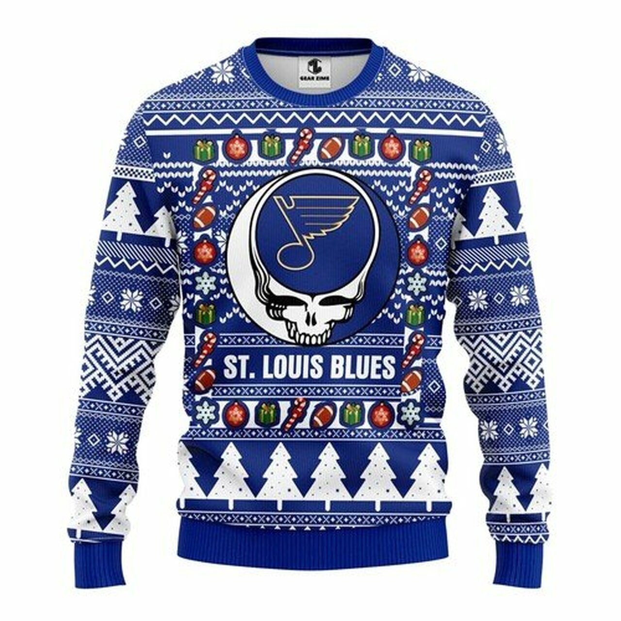 NHL St. Louis Blues Grateful Dead ugly christmas sweater