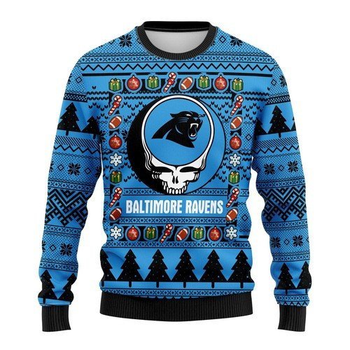 [ COOL ] NFL Carolina Panthers Grateful Dead ugly christmas sweater – Saleoff 301221