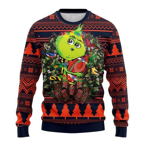 NFL Chicago Bears Grinch hug ugly christmas sweater