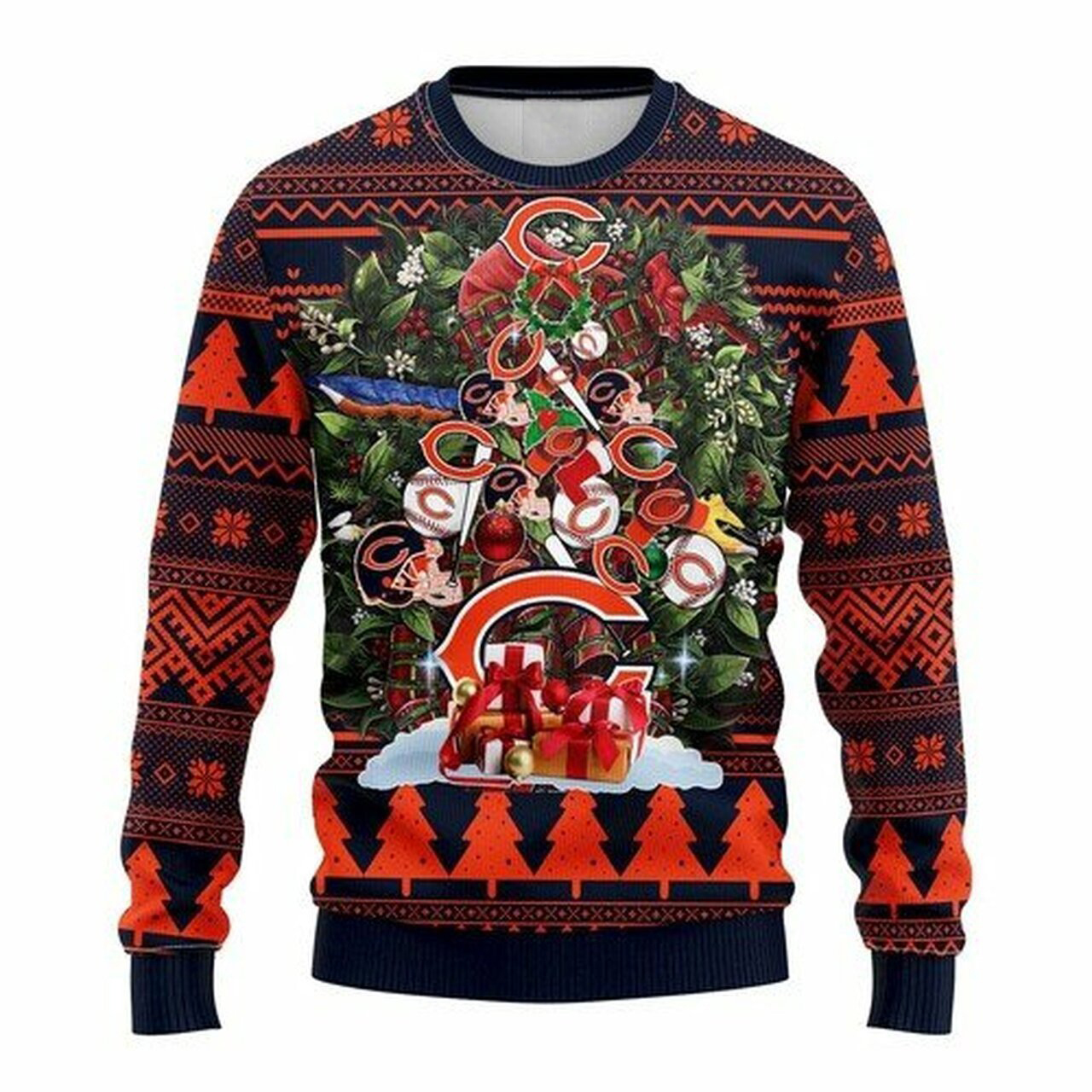 [ COOL ] NFL Chicago Bears christmas tree ugly sweater – Saleoff 301221