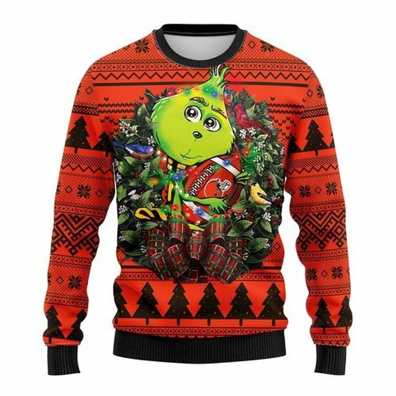 [ COOL ] NFL Cleveland Browns Grinch hug ugly christmas sweater – Saleoff 311221