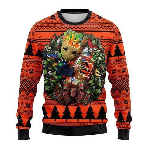 NFL Cincinnati Bengals Groot hug ugly christmas sweater