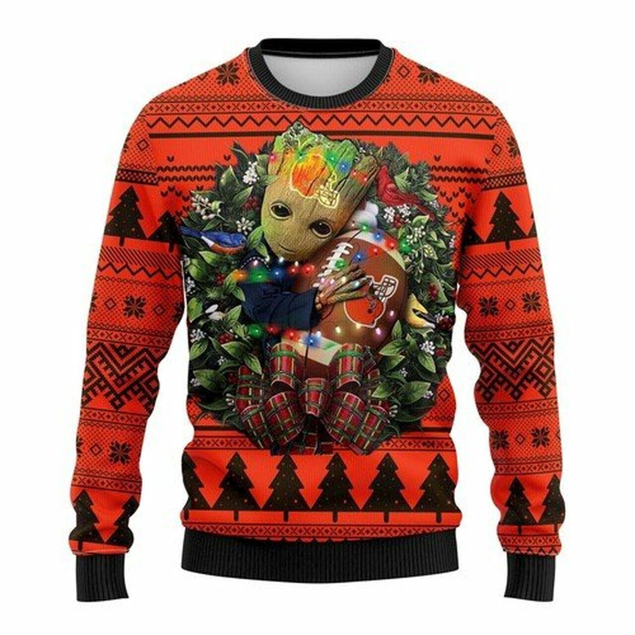 NFL Cleveland Browns Groot hug ugly christmas sweater