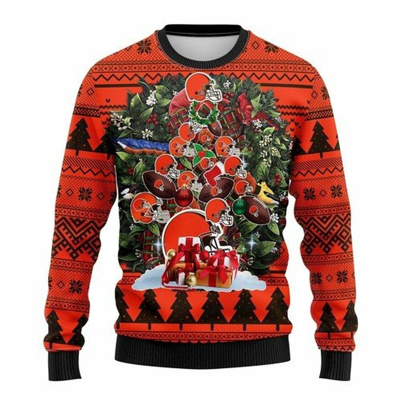[ COOL ] NFL Cleveland Browns christmas tree ugly sweater – Saleoff 311221