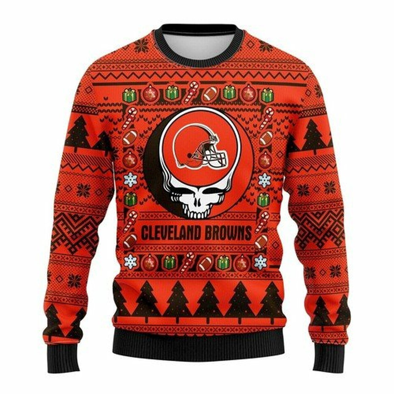 [ COOL ] NFL Cleveland Browns Grateful Dead ugly christmas sweater – Saleoff 311221