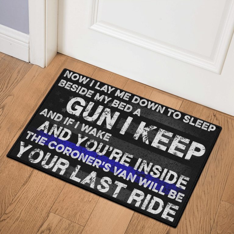 Thin Blue Line Now I lay me down to sleep doormat