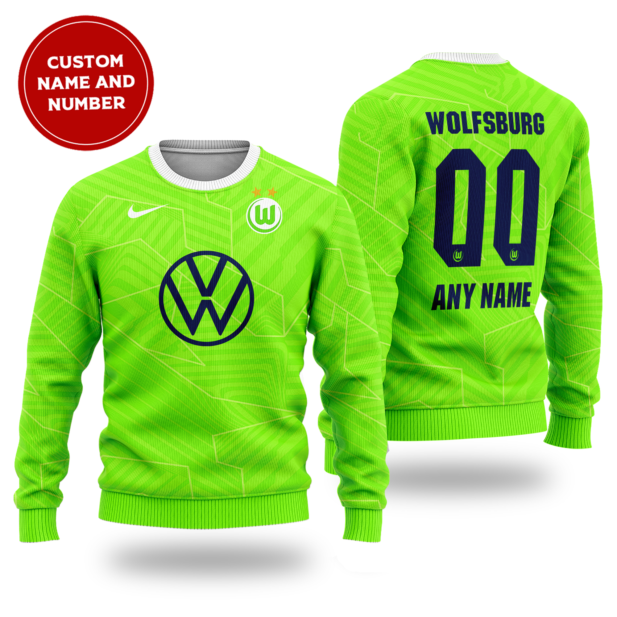 [ COOL ] VfL Wolfsburg custom name and number christmas wool sweater – Saleoff 271221