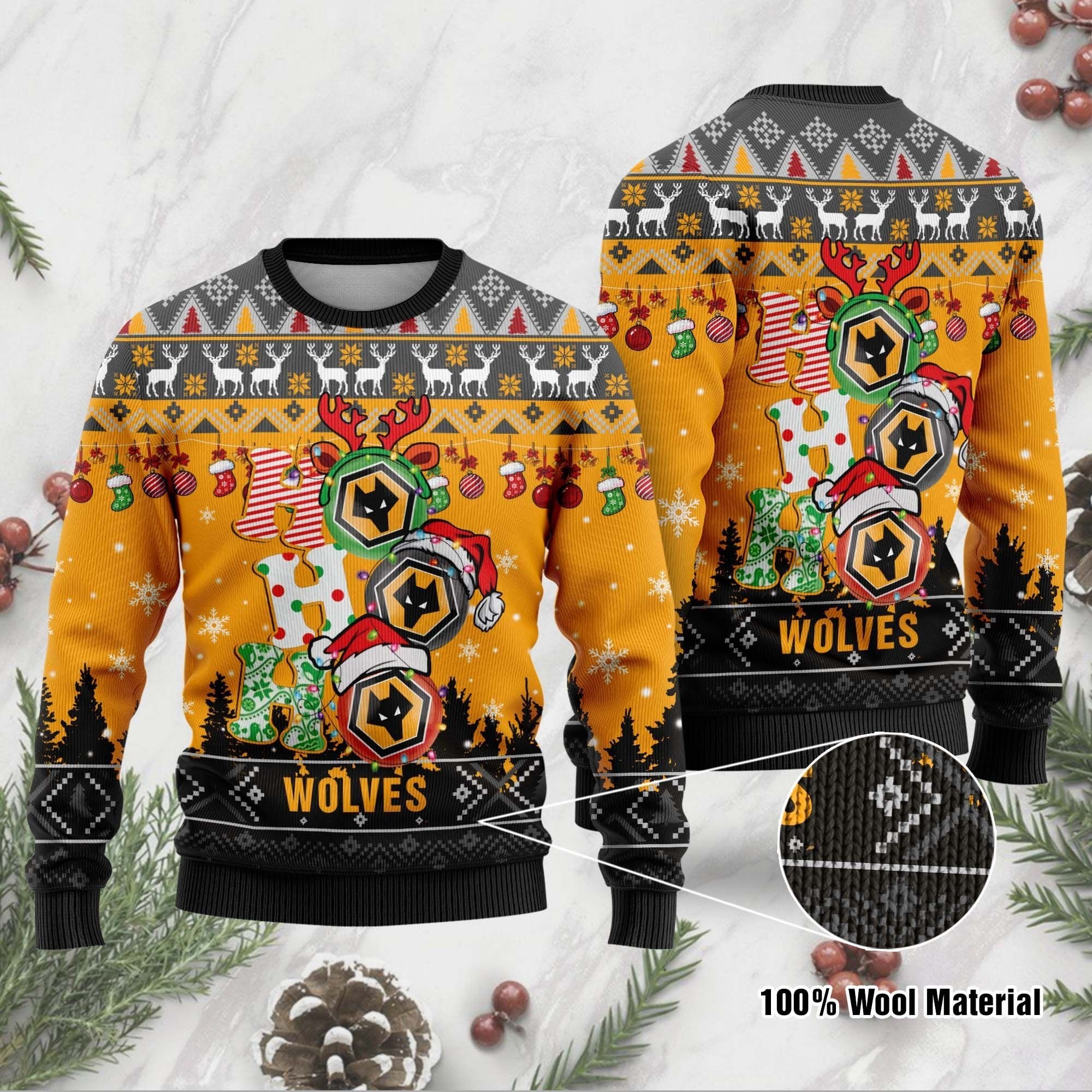 [ COOL ] Wolverhampton Wanderers FC Ho Ho Ho ugly christmas sweater – Saleoff 271221