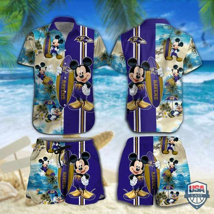 Baltimore Ravens Mickey Mouse Hawaiian Shirt Beach Short – Hothot 060122