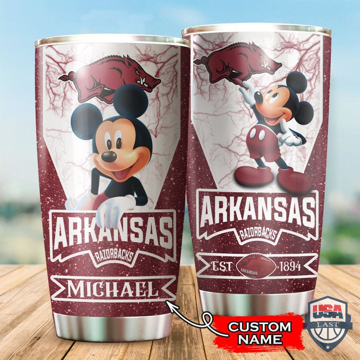 Arkansas Razorbacks Mickey Mouse Custom Name Tumbler – Hothot 240122