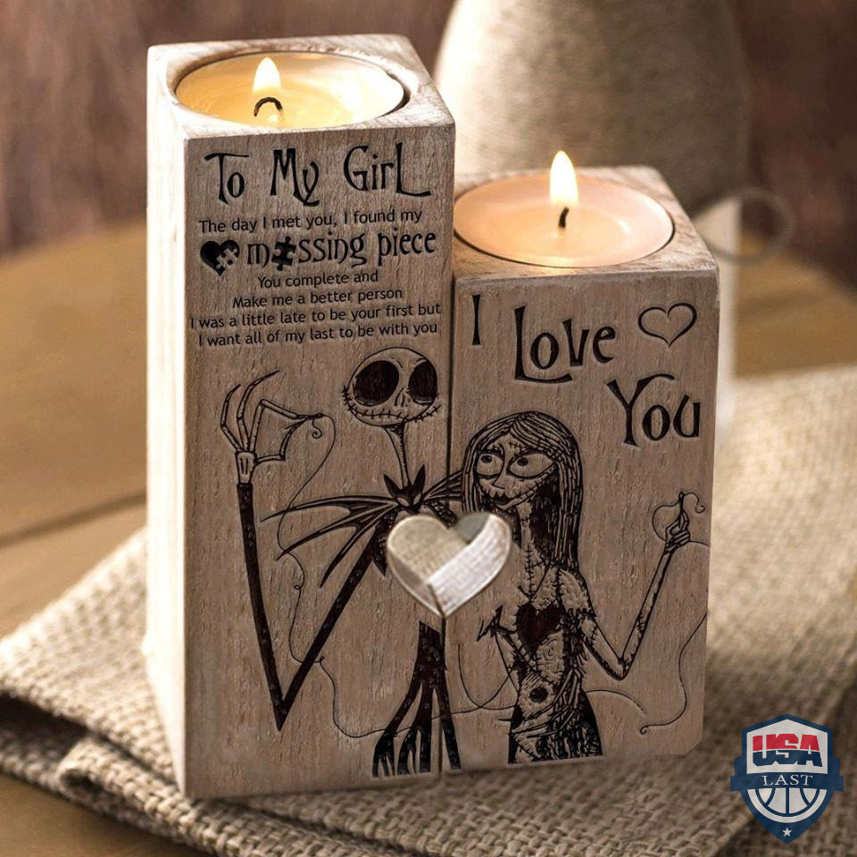 Jack Skellington And Sally To My Girl I Love You Candle Holder – Hothot 050122