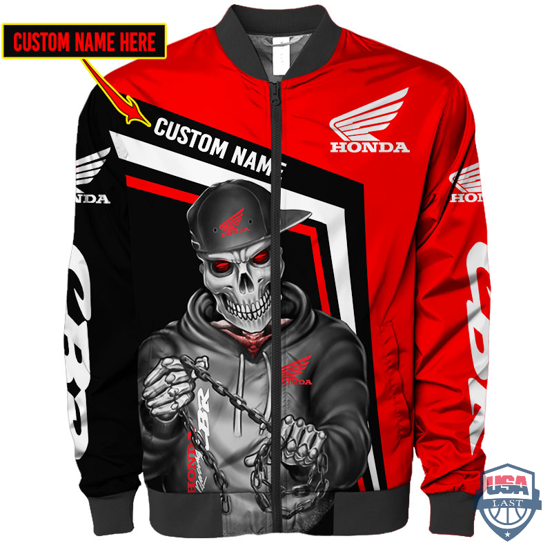 Honda Racing CBR Ghost Rider Custom Name Bomber Jacket – Hothot 270122