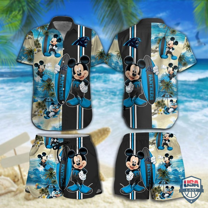 Carolina Panthers Mickey Mouse Hawaiian Shirt Beach Short – Hothot 060122