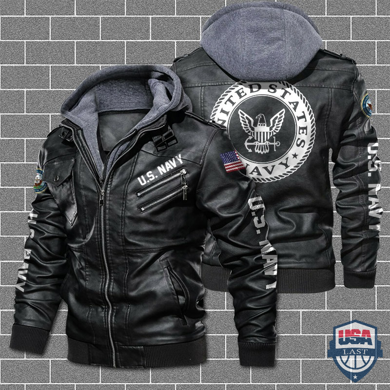 [Hot] U.S Navy Hooded Leather Jacket – Hothot 180122