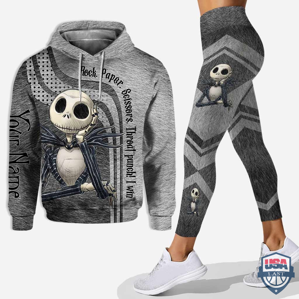 Jack Skellington Rock Paper Scissors Throat Punch I Win Personalized Hoodie And Legging – Hothot 040122