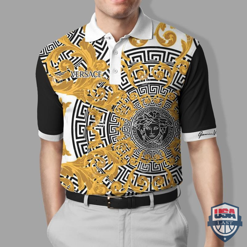 [NEW] Versace Golden Pattern 3D Polo Shirt – Hothot