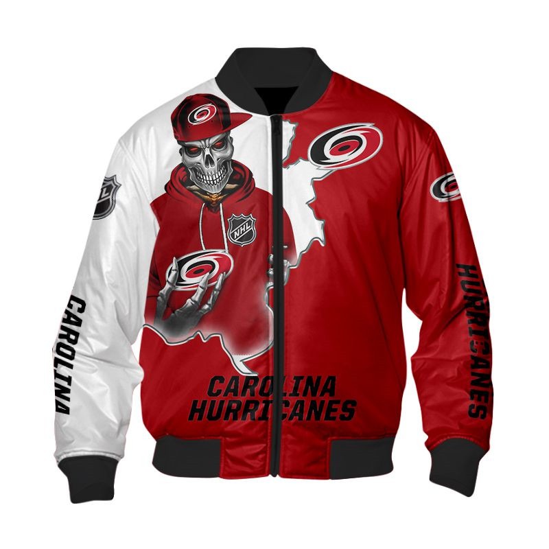 NHL Carolina Hurricanes Death Skull Bomber Jacket – Hothot 250122