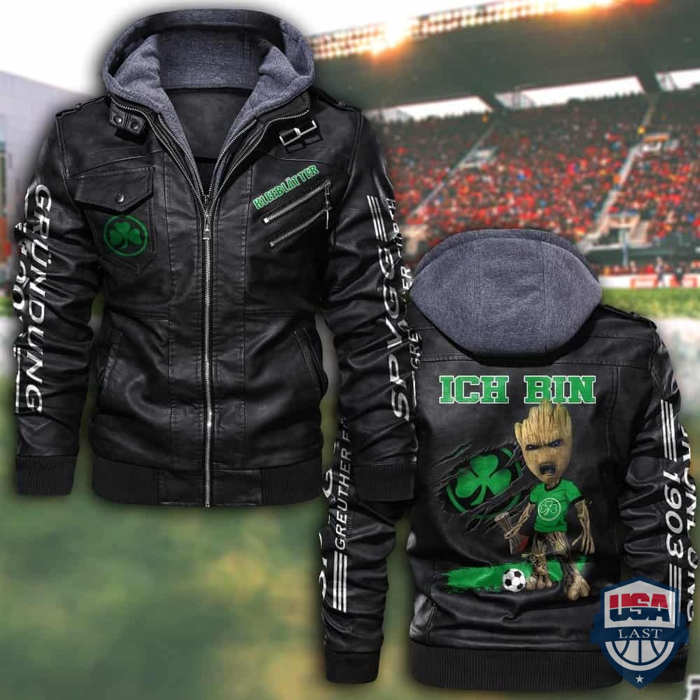 NEW SpVgg Greuther Fürth FC Hooded Leather Jacket – Hothot 170122